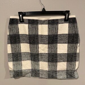 Madewell Stylish Black and White Checkered Skirt